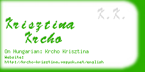 krisztina krcho business card